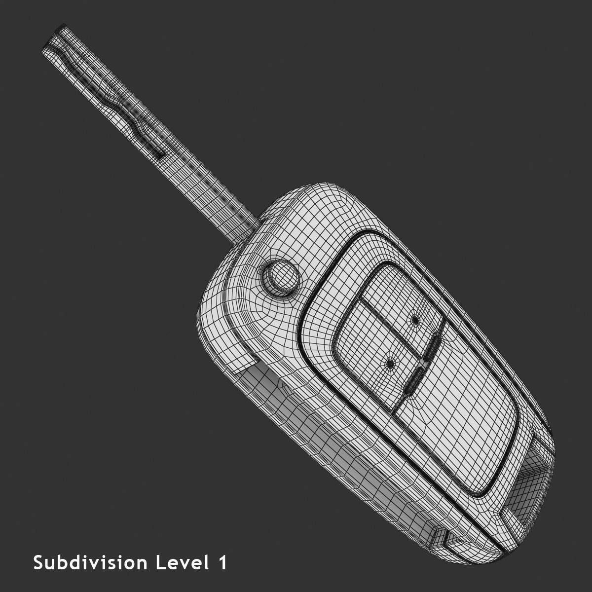 Car Key Low-poly 3D model_8