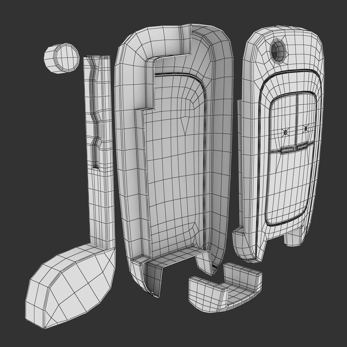 Car Key Low-poly 3D model_9