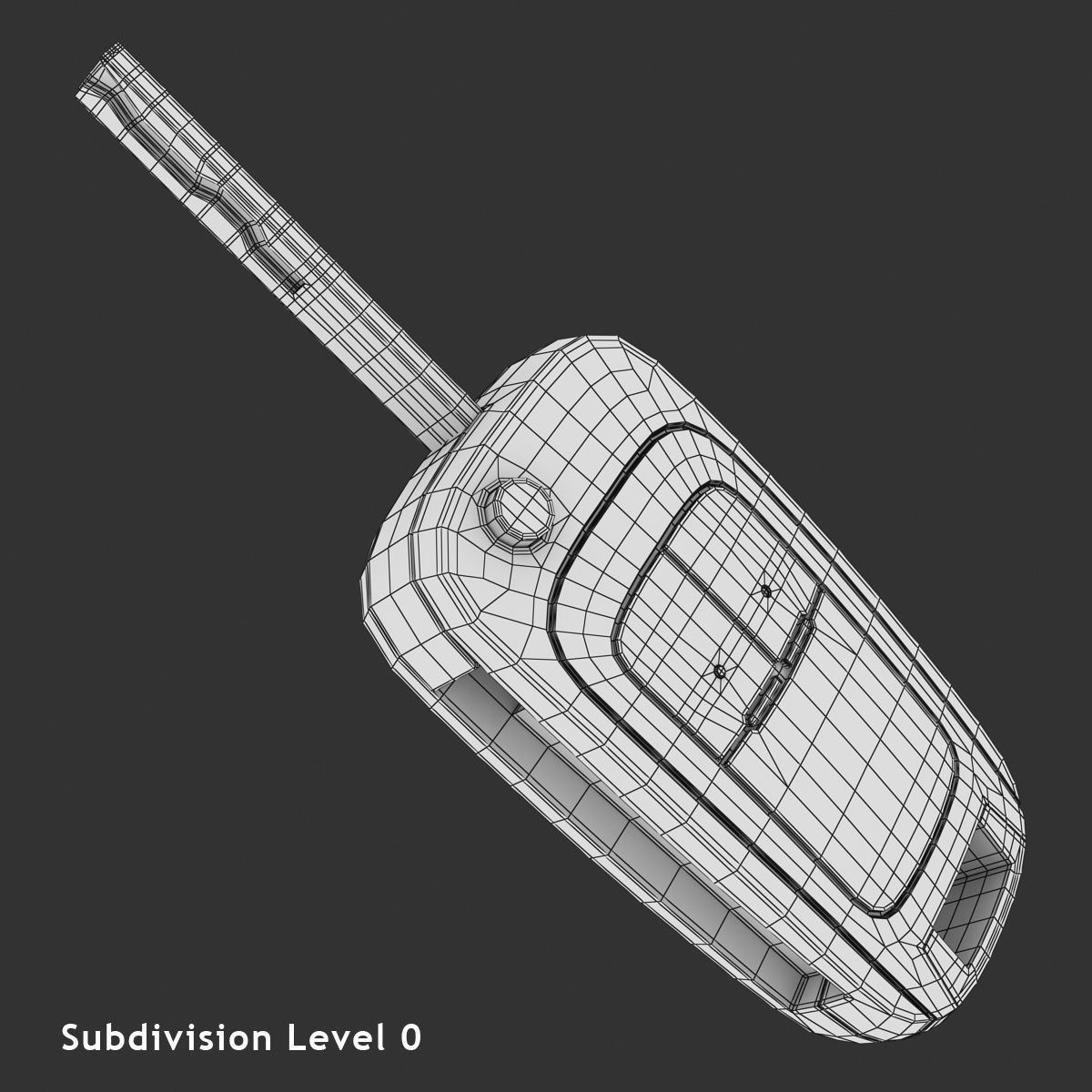 Car Key Low-poly 3D model_7