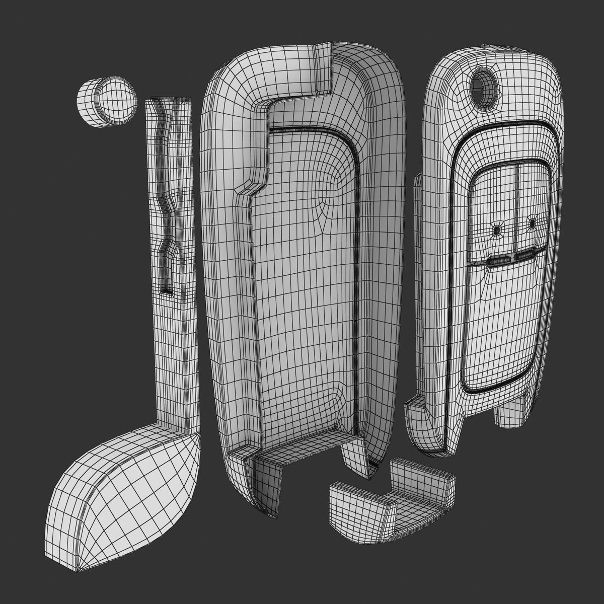 Car Key Low-poly 3D model_10