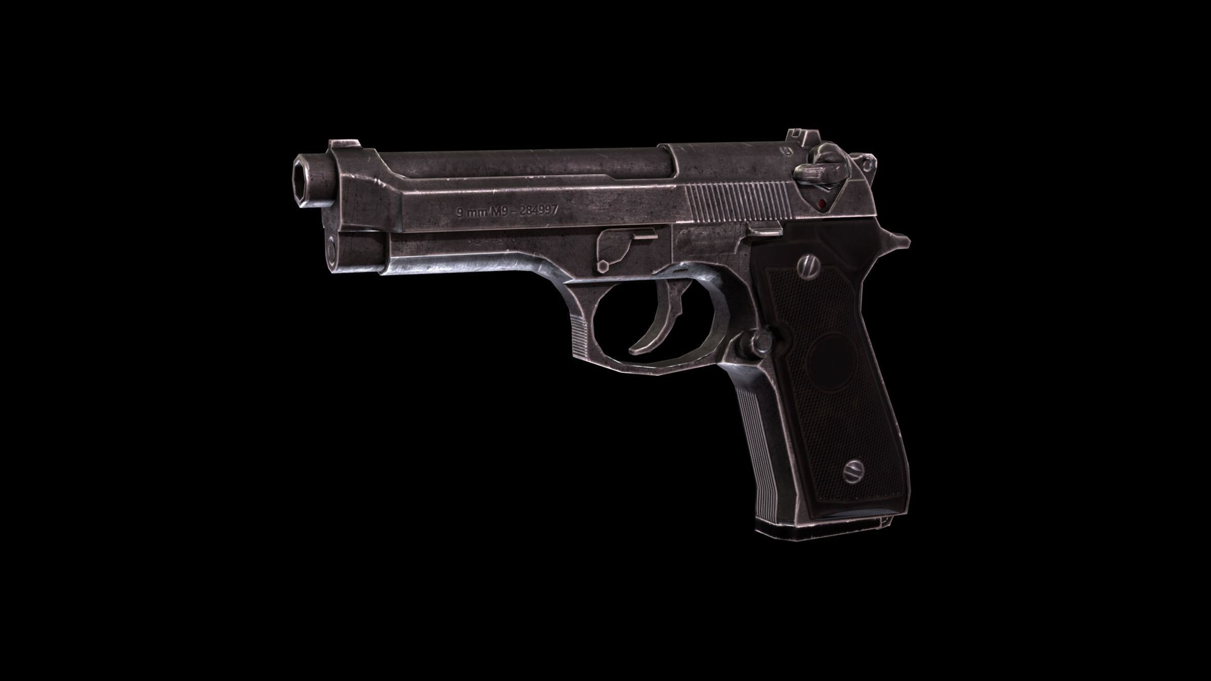 Beretta M9 Low-poly 3D model_4