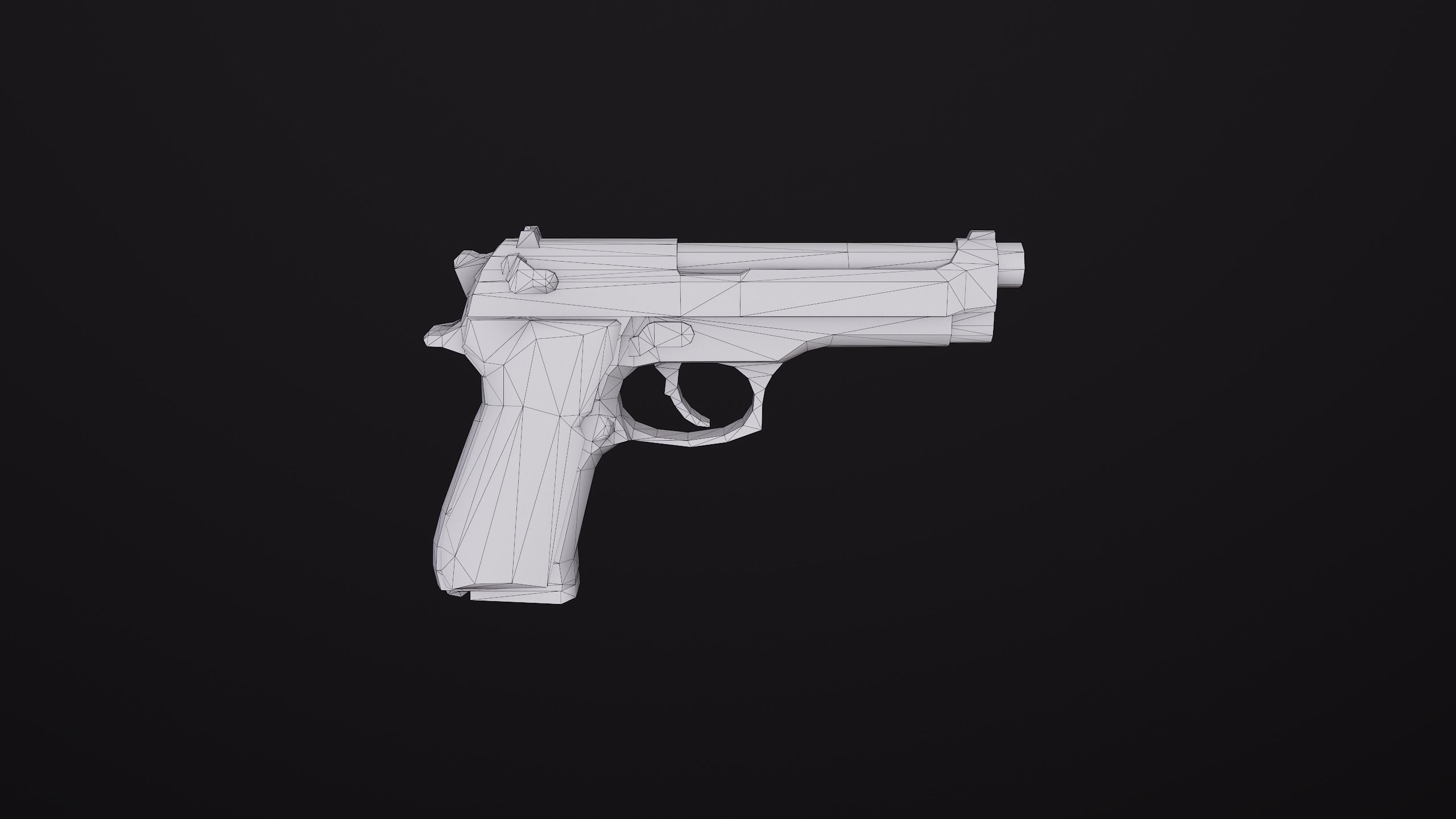 Beretta M9 Low-poly 3D model_5