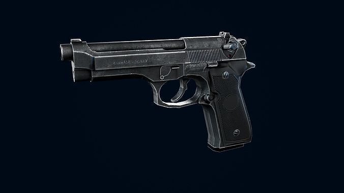 Beretta M9 Low-poly 3D model