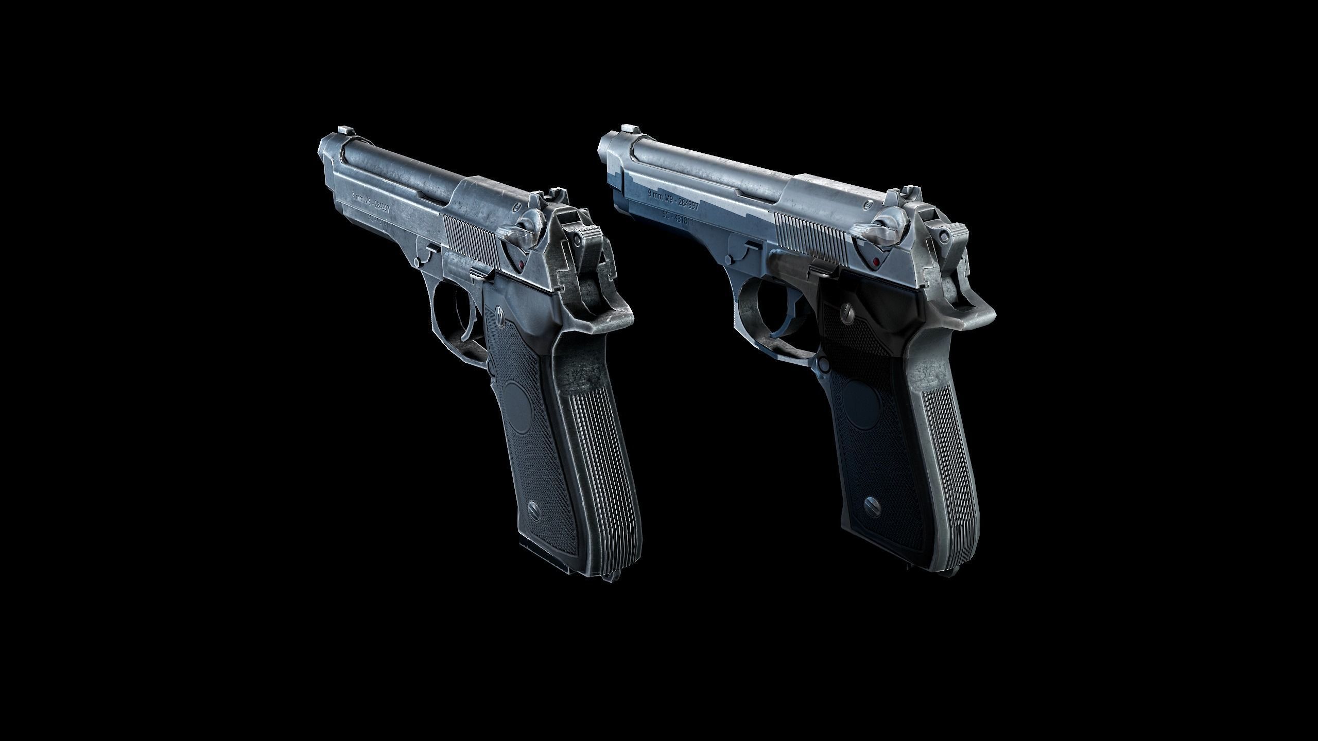 Beretta M9 Low-poly 3D model_6