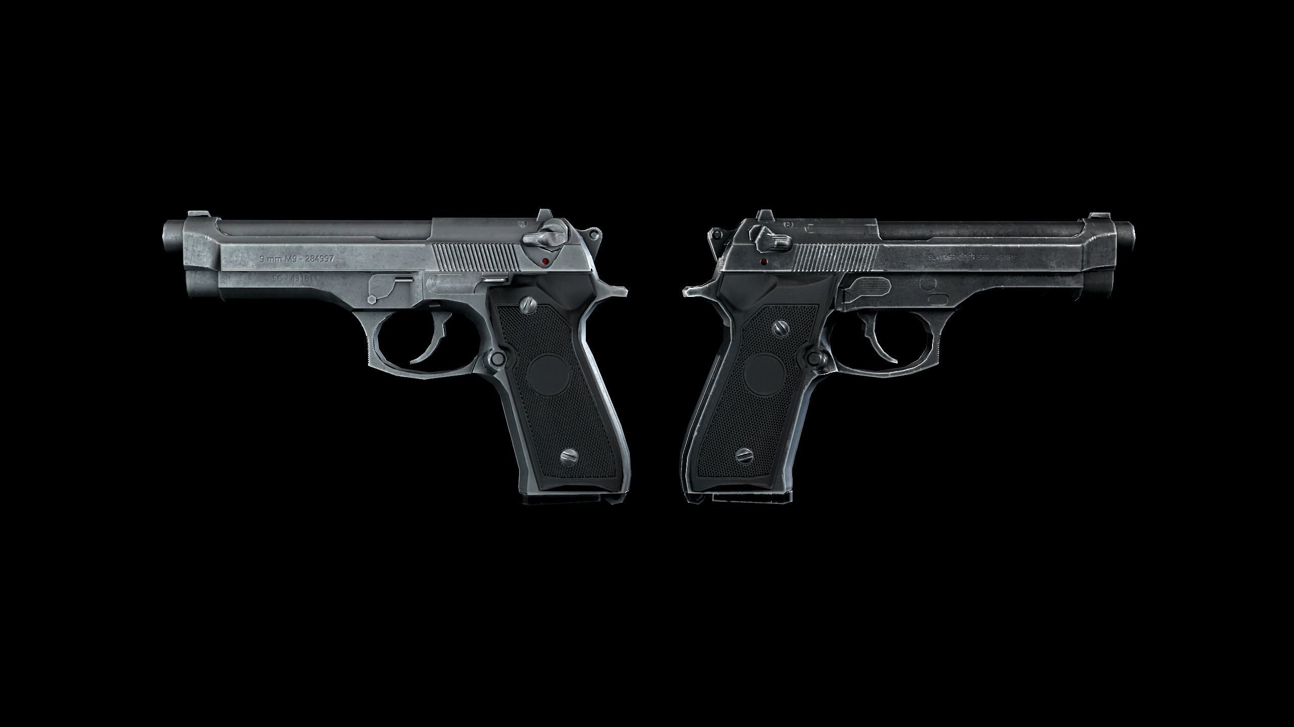 Beretta M9 Low-poly 3D model_3