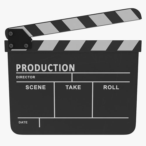 Clapboard clapper board Low-poly 3D model