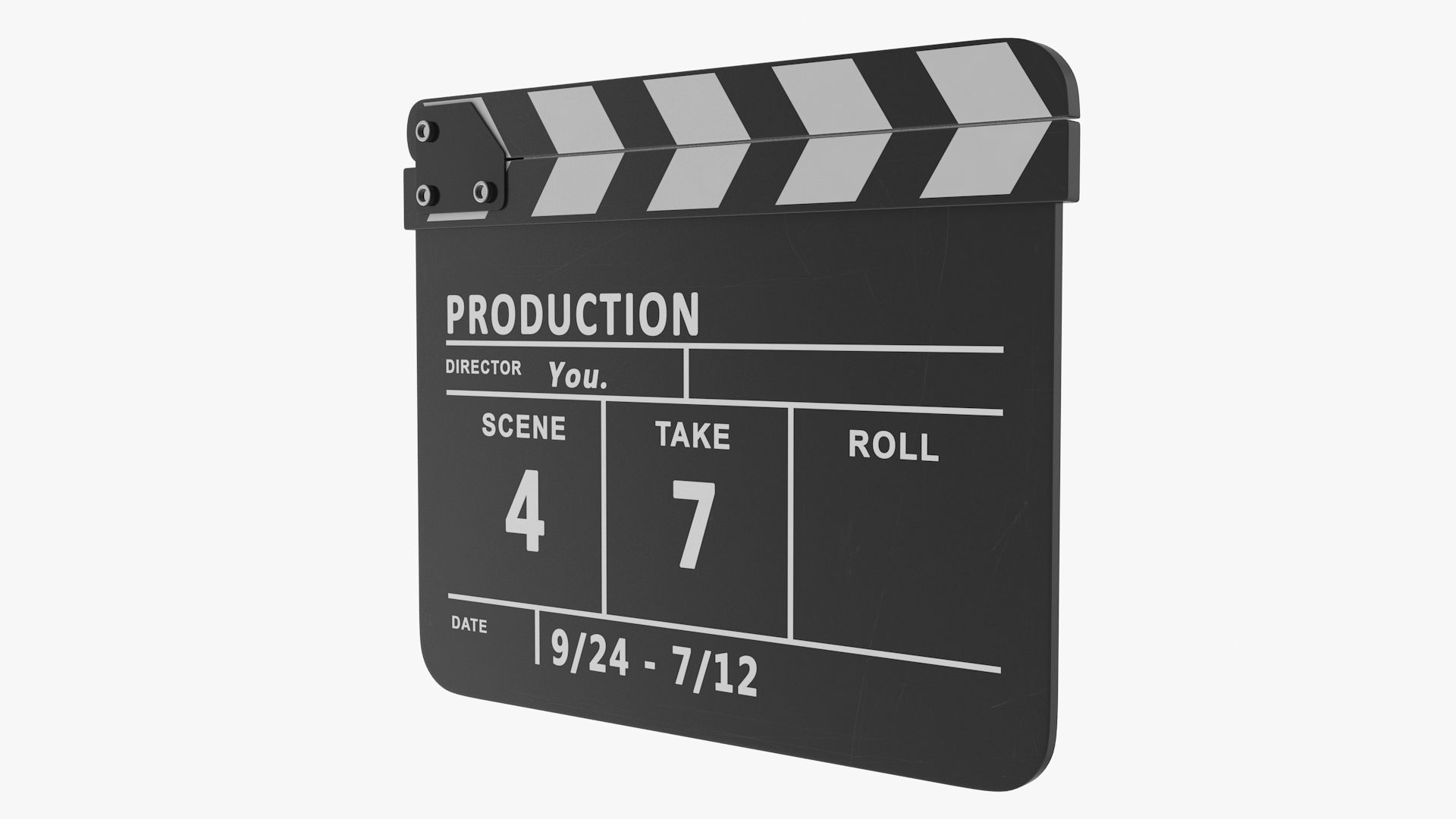 Clapboard clapper board Low-poly 3D model_3