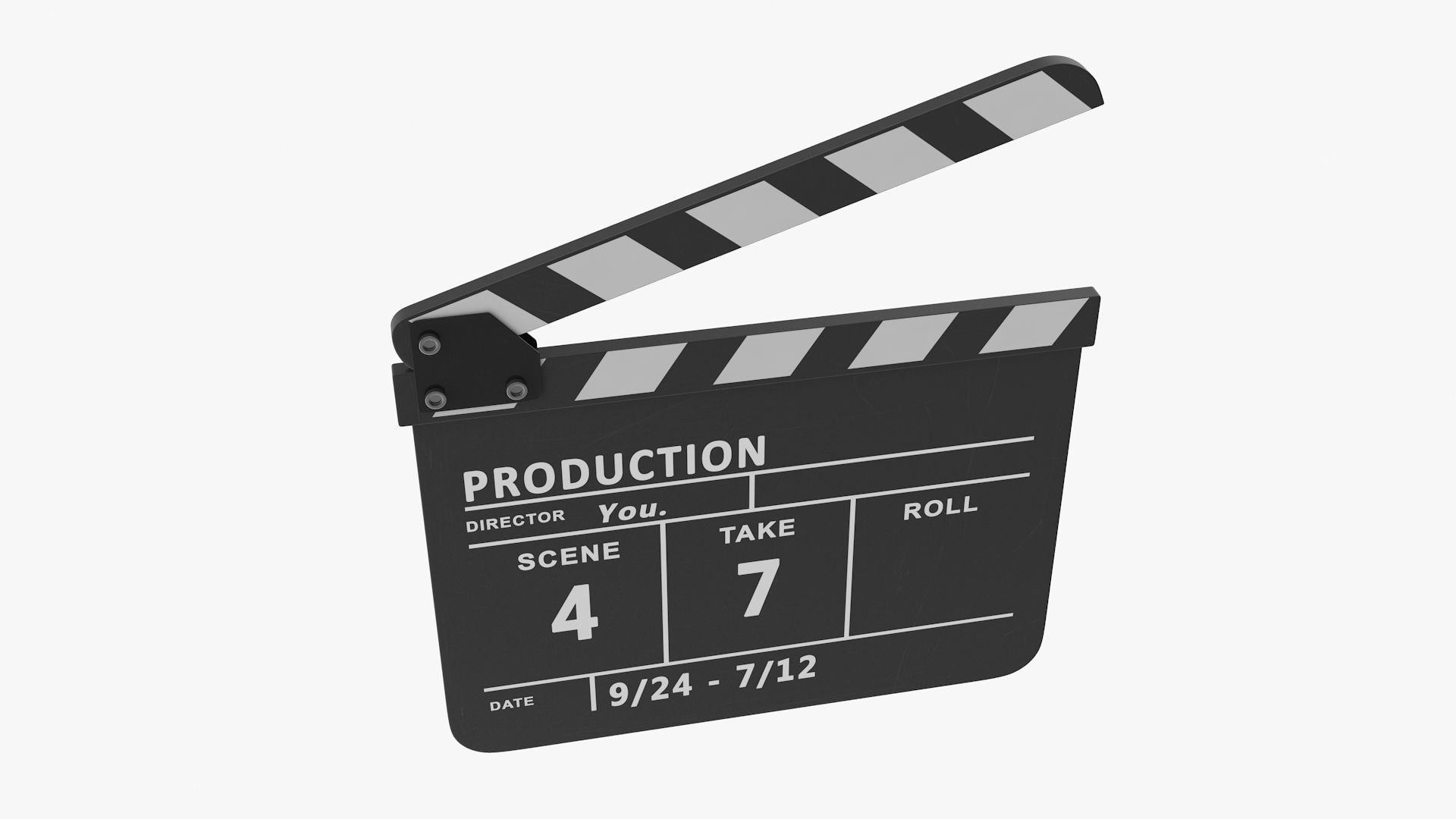 Clapboard clapper board Low-poly 3D model_6