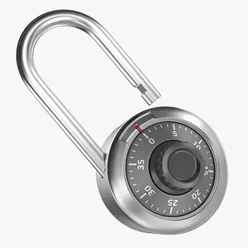 Padlock metal Low-poly 3D model
