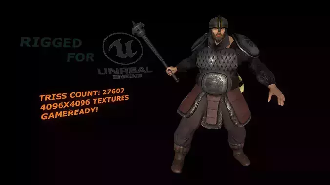 Slavic Bogotyr Ilya Muromets lowpoly Free low-poly 3D model