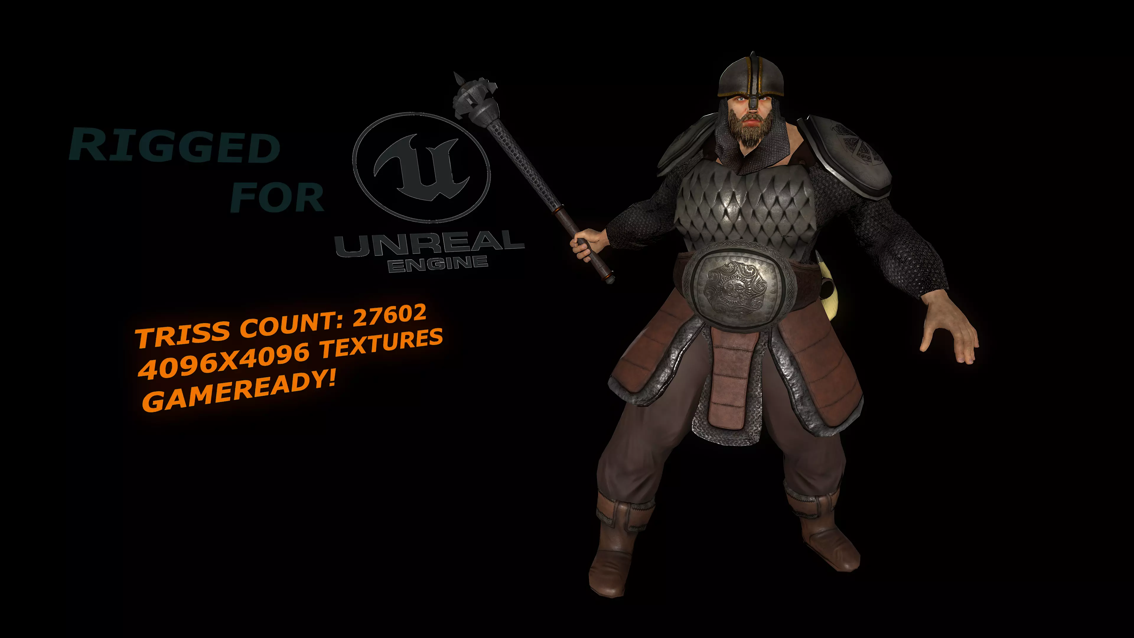 Slavic Bogotyr Ilya Muromets lowpoly Free low-poly 3D model