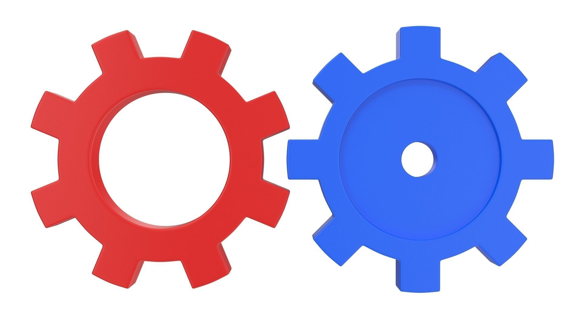 4 Different Gear Low-poly 3D model_7