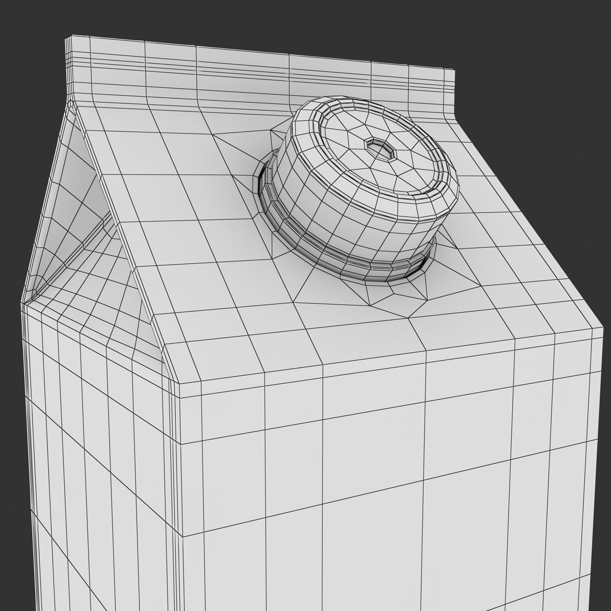 Milk Box Low-poly 3D model_8