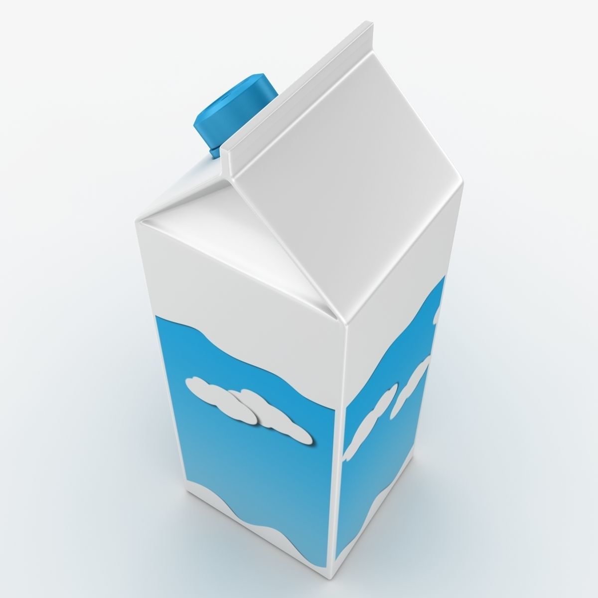 Milk Box Low-poly 3D model_3