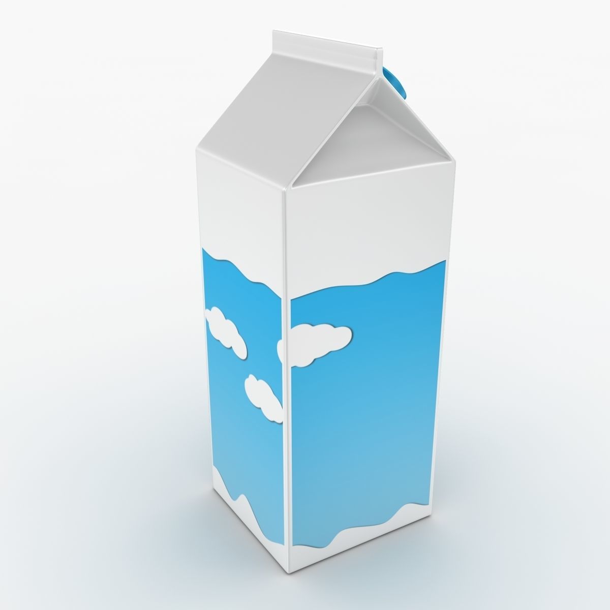 Milk Box Low-poly 3D model_4