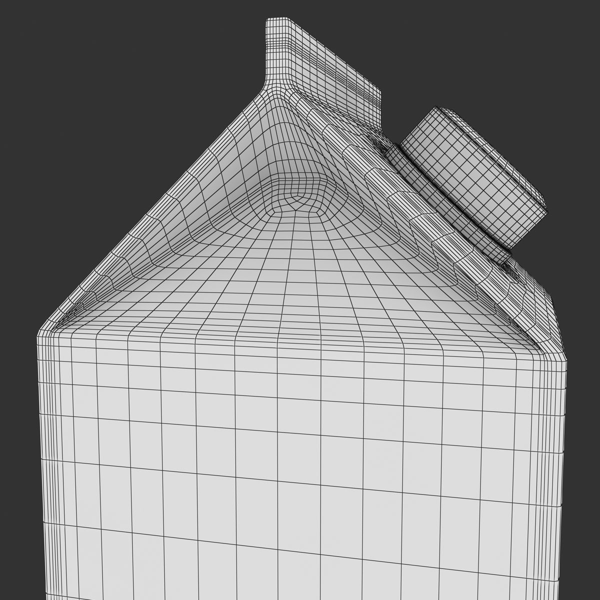 Milk Box Low-poly 3D model_11