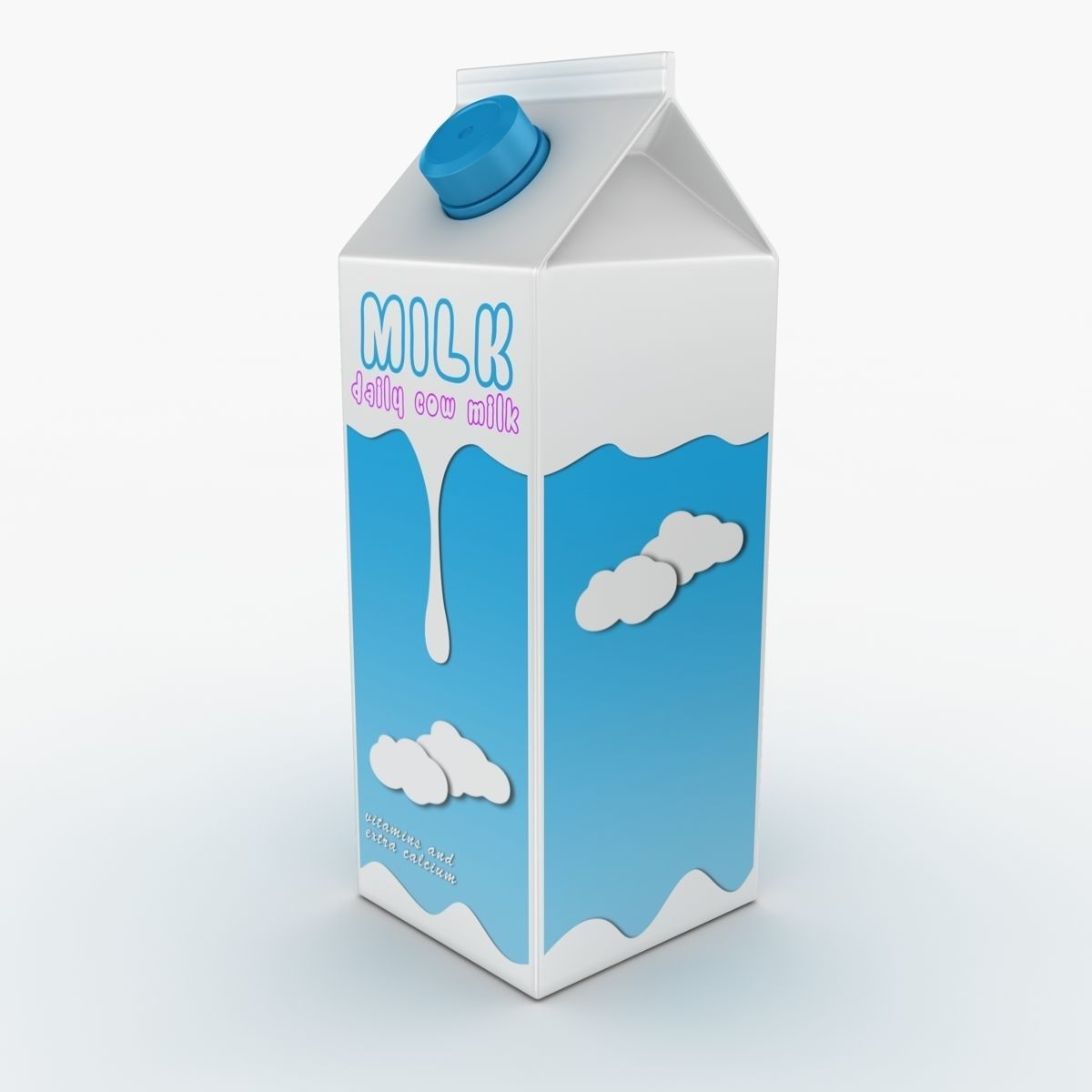 Milk Box Low-poly 3D model_2