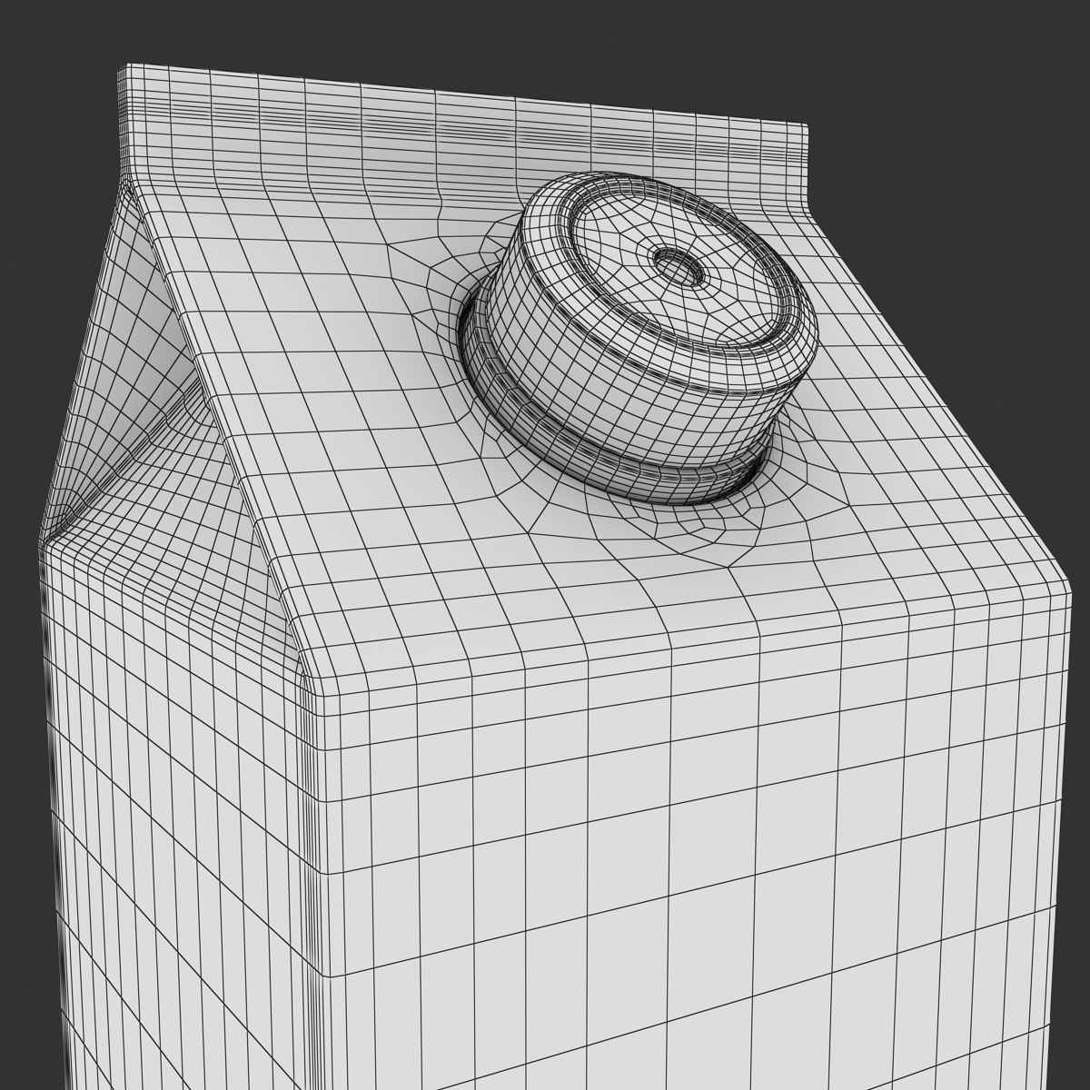 Milk Box Low-poly 3D model_9