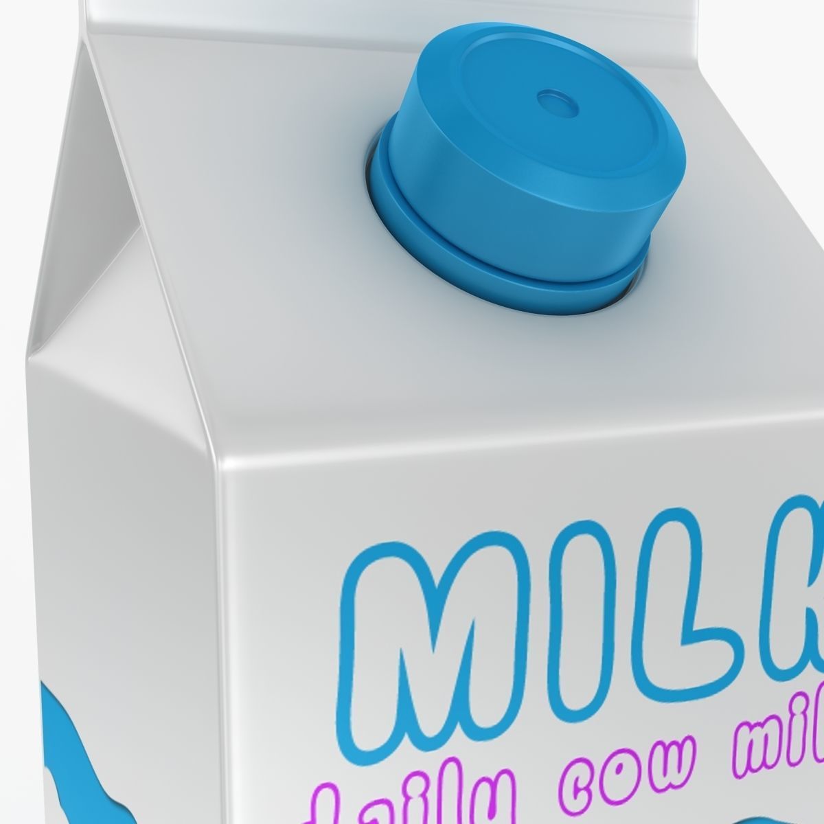 Milk Box Low-poly 3D model_5