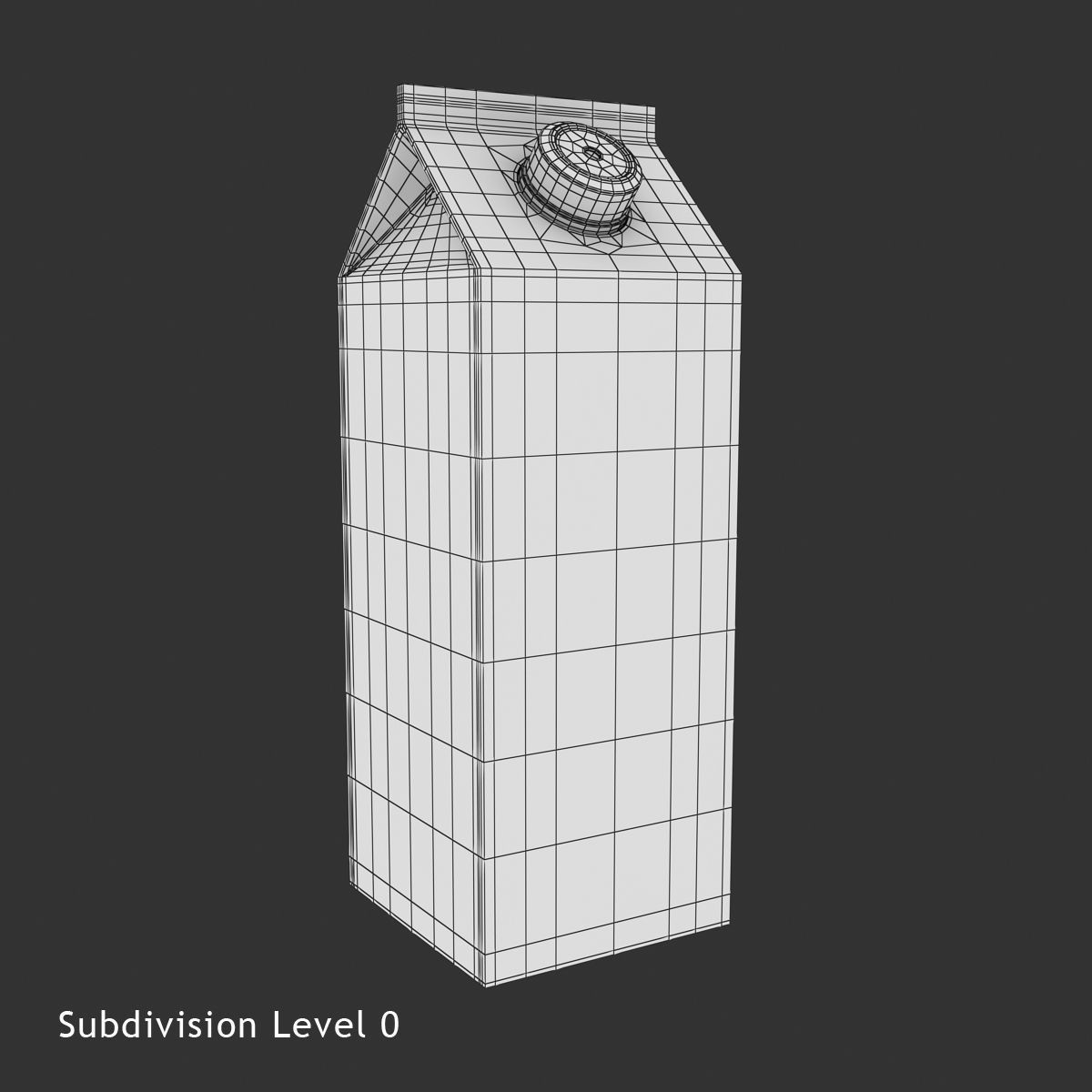 Milk Box Low-poly 3D model_6