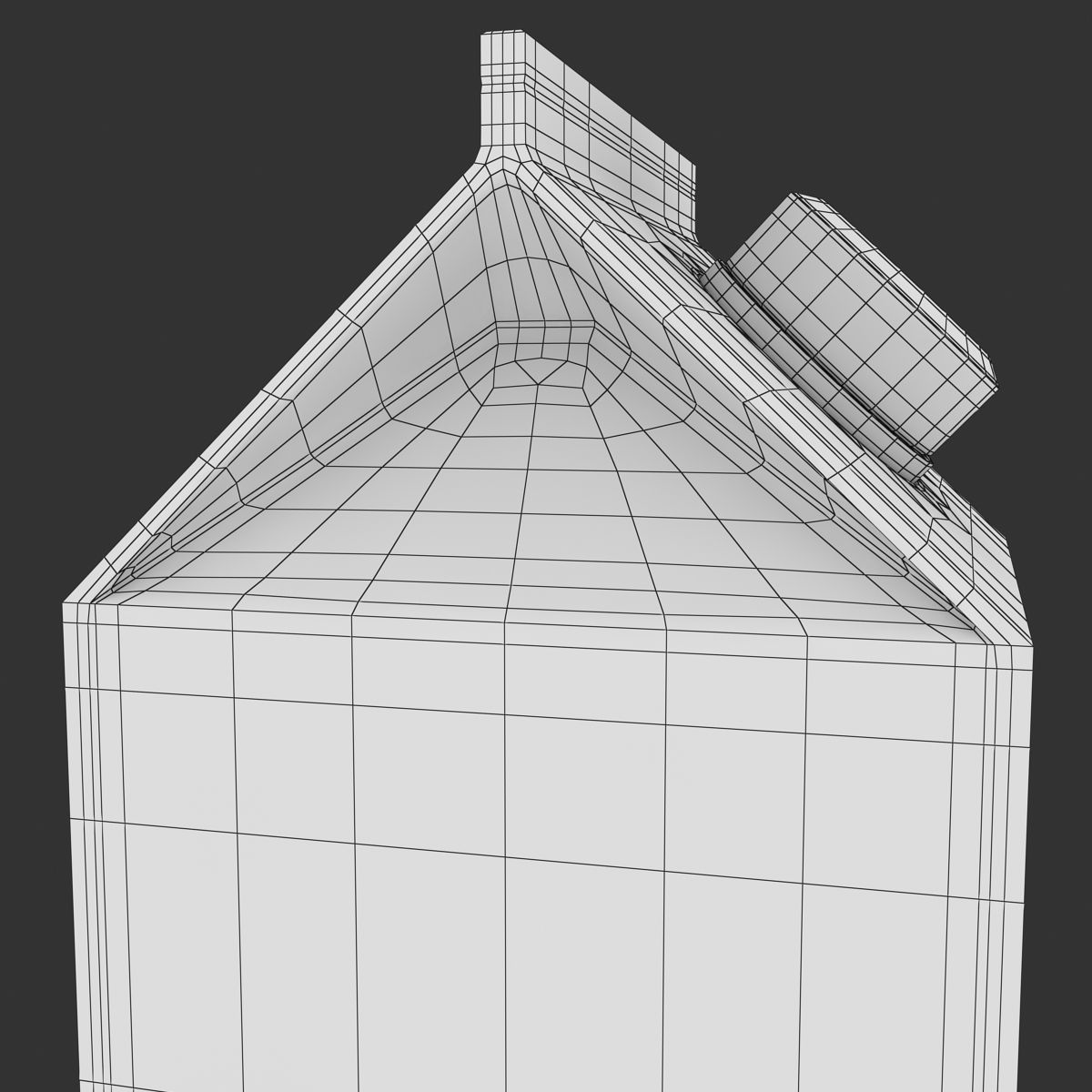 Milk Box Low-poly 3D model_10