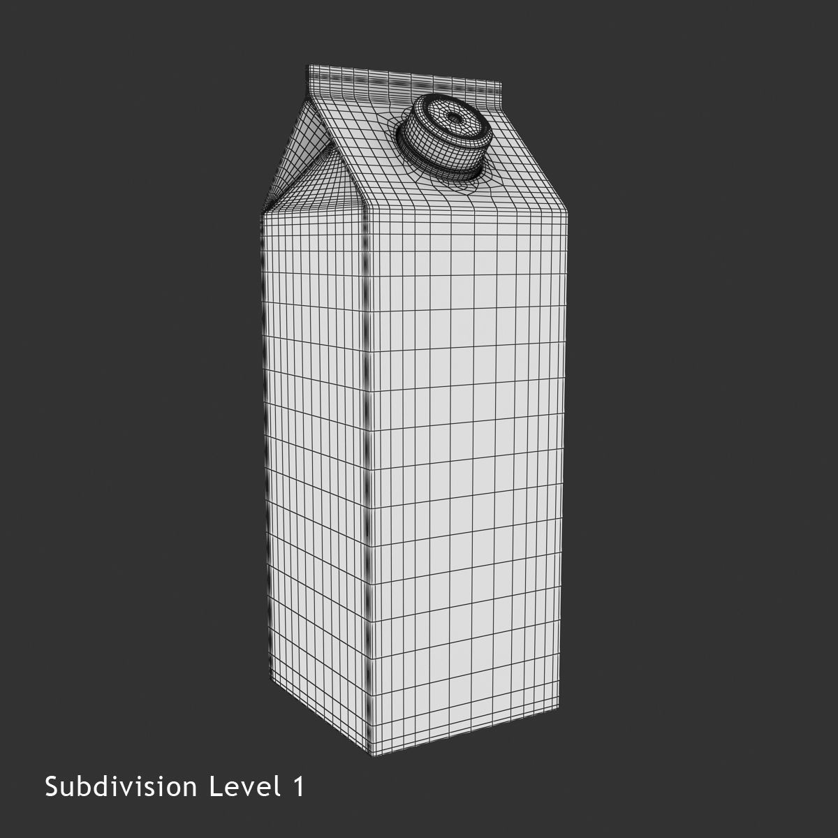 Milk Box Low-poly 3D model_7