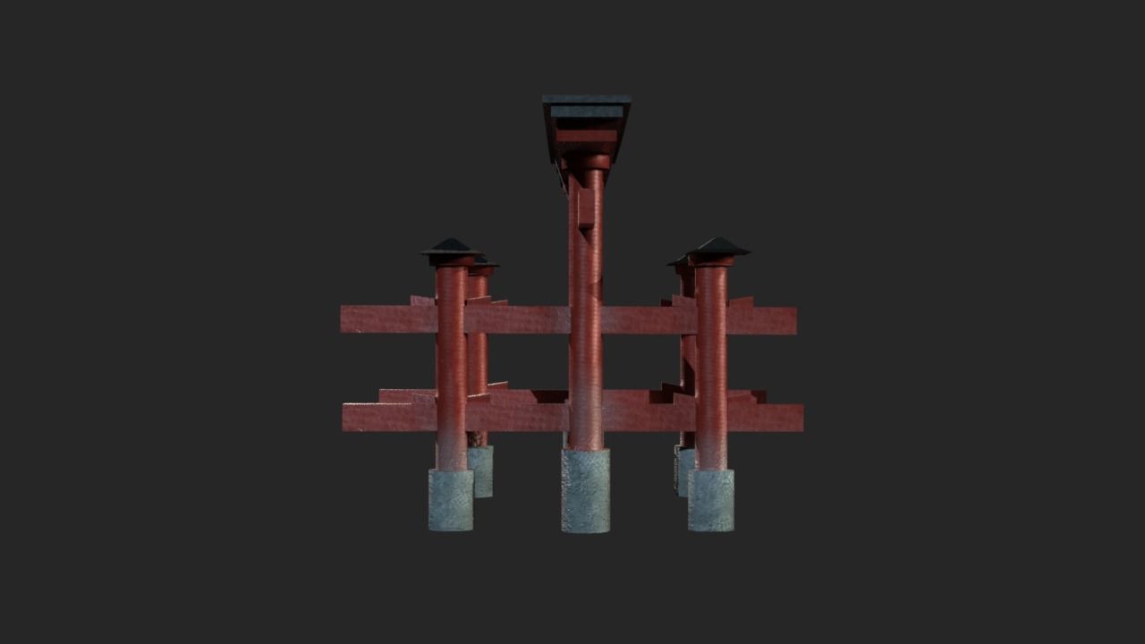 Itsukushima Shrine - Torii Gate Low-poly 3D model_4
