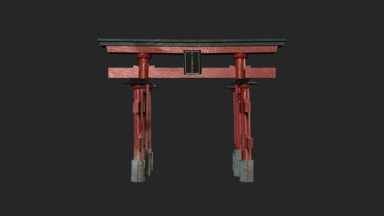 Itsukushima Shrine - Torii Gate Low-poly 3D model_5