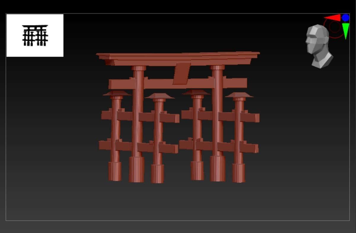 Itsukushima Shrine - Torii Gate Low-poly 3D model_6