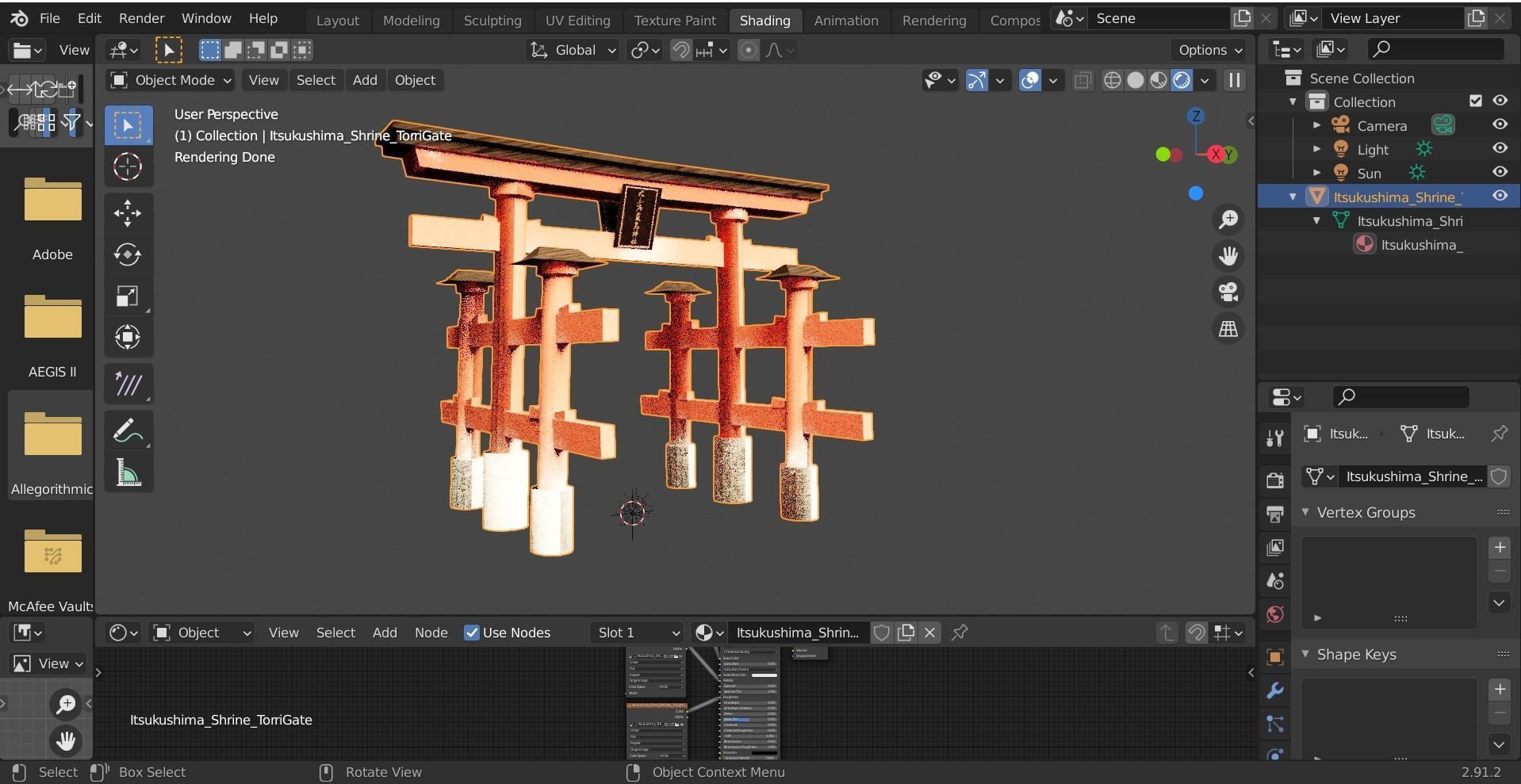 Itsukushima Shrine - Torii Gate Low-poly 3D model_1
