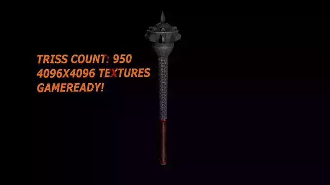 Lowpoly blunt Mace Free low-poly 3D model