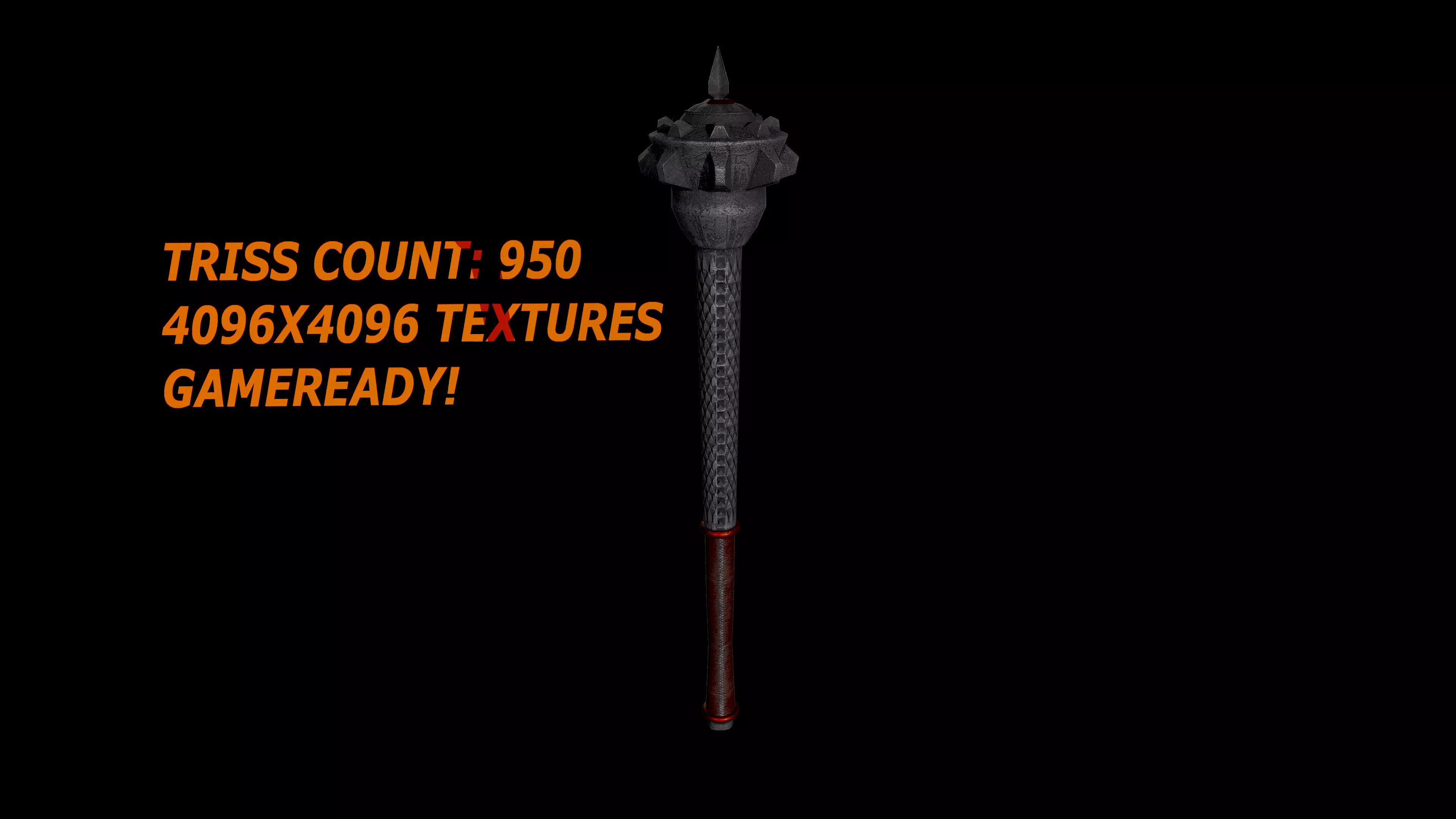 Lowpoly blunt Mace Free low-poly 3D model