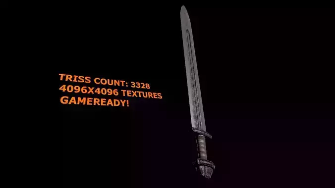 Classic Slavic sword lowpoly Free low-poly 3D model