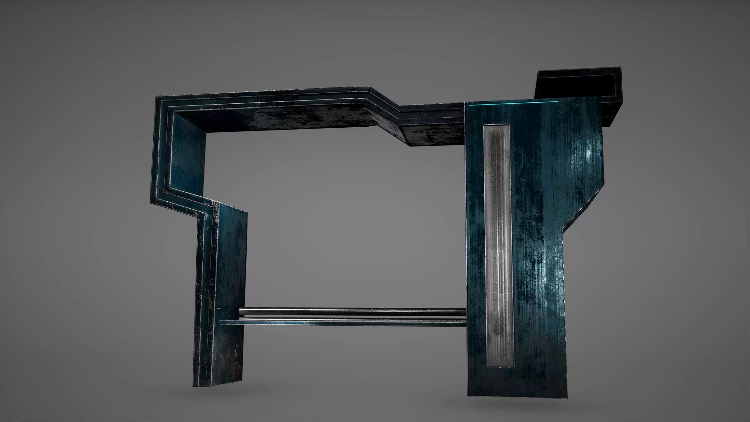 Metrostop Cyberpunk Game Ready Low-poly 3D model_0