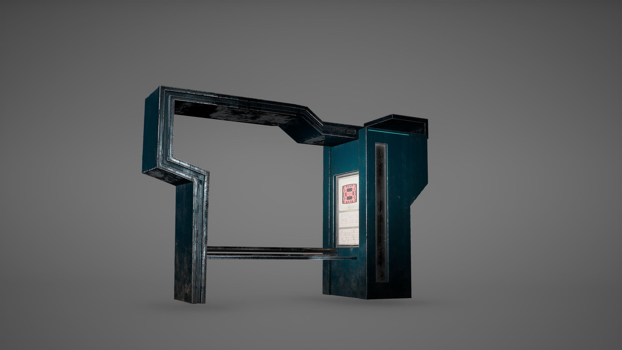 Metrostop Cyberpunk Game Ready Low-poly 3D model_2
