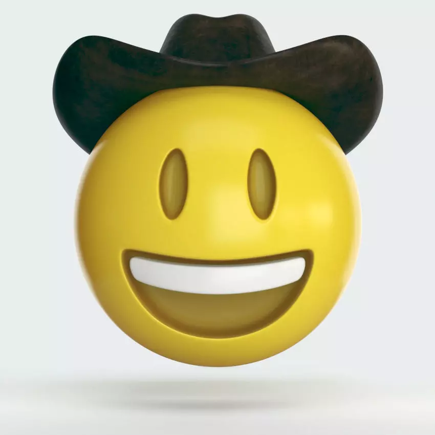 3D Emoji - Cowboy Low-poly 3D model_0