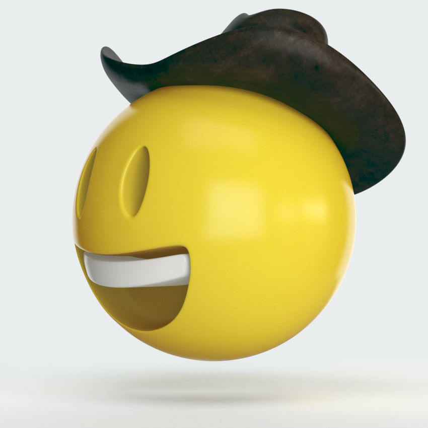 3D Emoji - Cowboy Low-poly 3D model_4