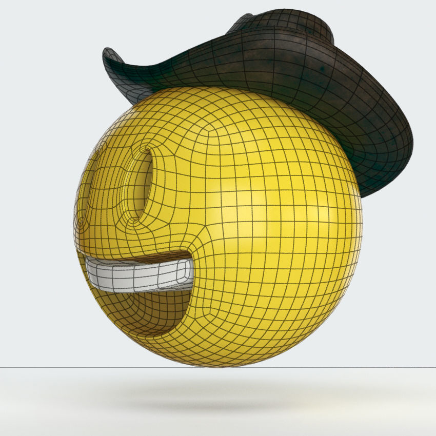 3D Emoji - Cowboy Low-poly 3D model_5