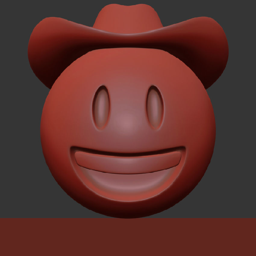 3D Emoji - Cowboy Low-poly 3D model_6
