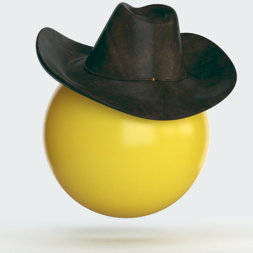 3D Emoji - Cowboy Low-poly 3D model_1