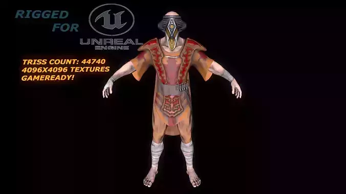 Lowpoly Fire Sorcerer Free low-poly 3D model