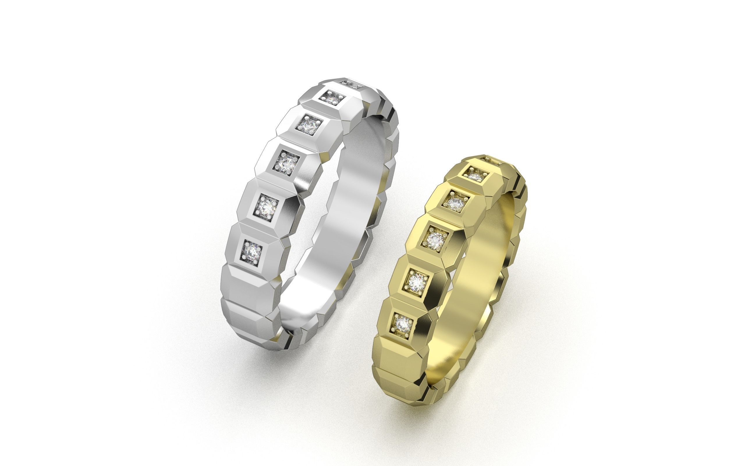 Chopard 2 rings 3D print model_1