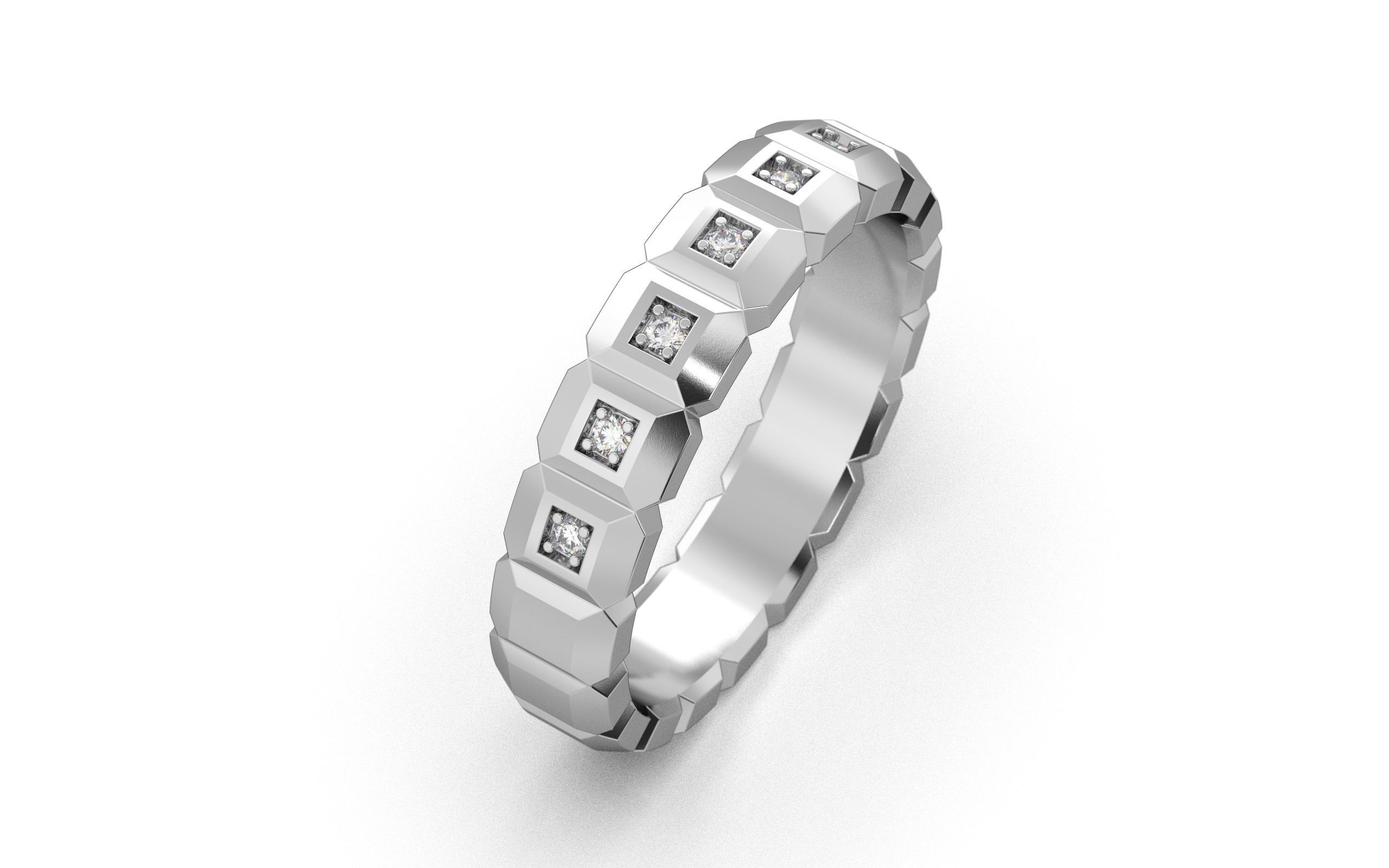 Chopard 2 rings 3D print model_4