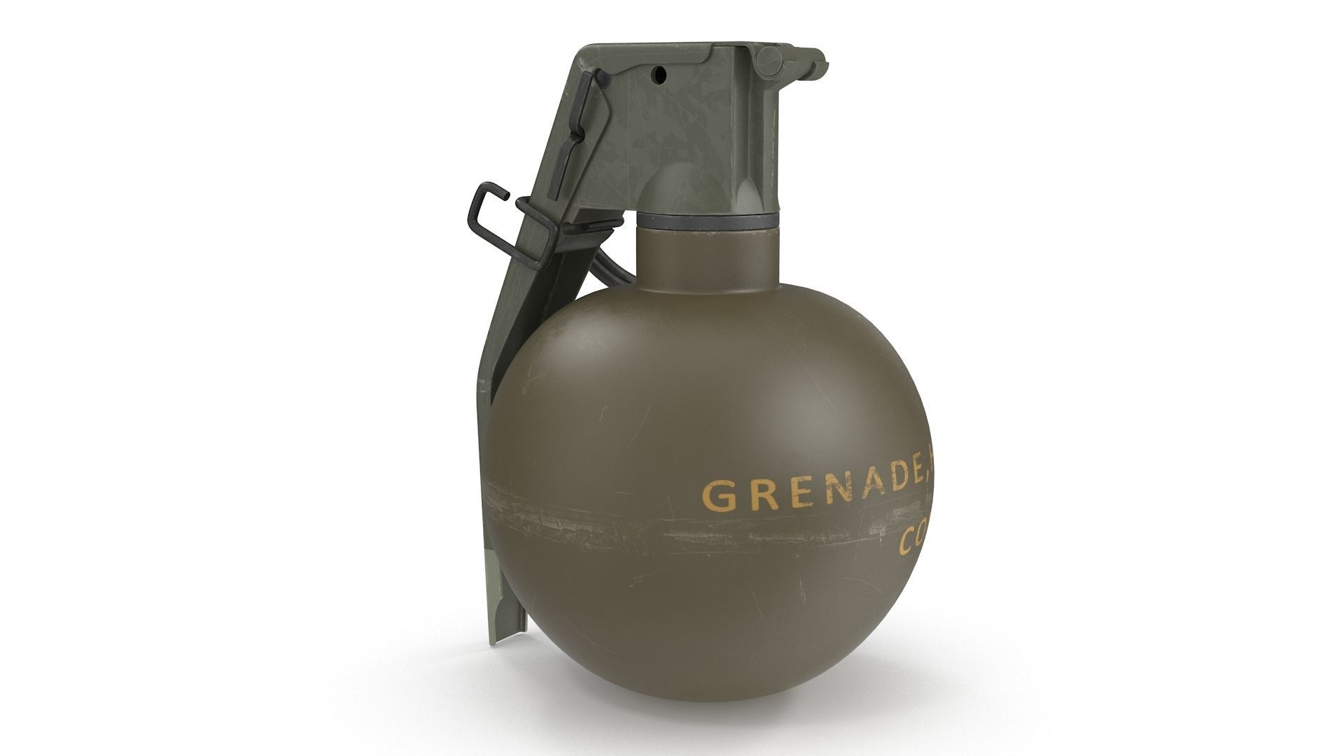 M67 Hand Grenade Low-poly 3D model_3