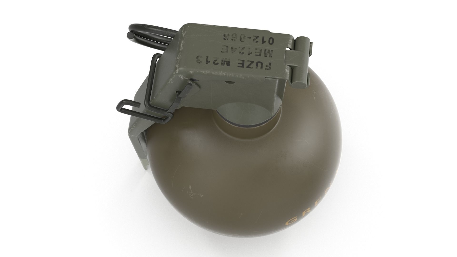 M67 Hand Grenade Low-poly 3D model_4