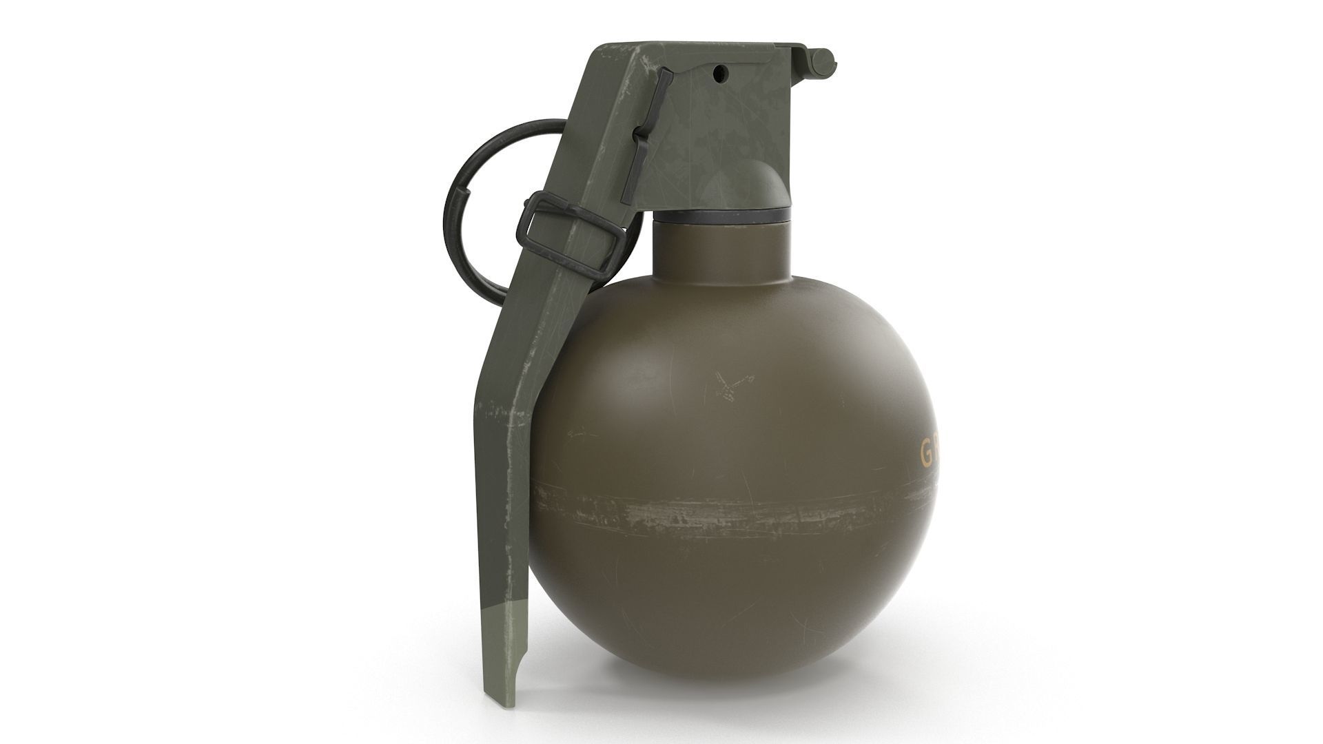 M67 Hand Grenade Low-poly 3D model_2