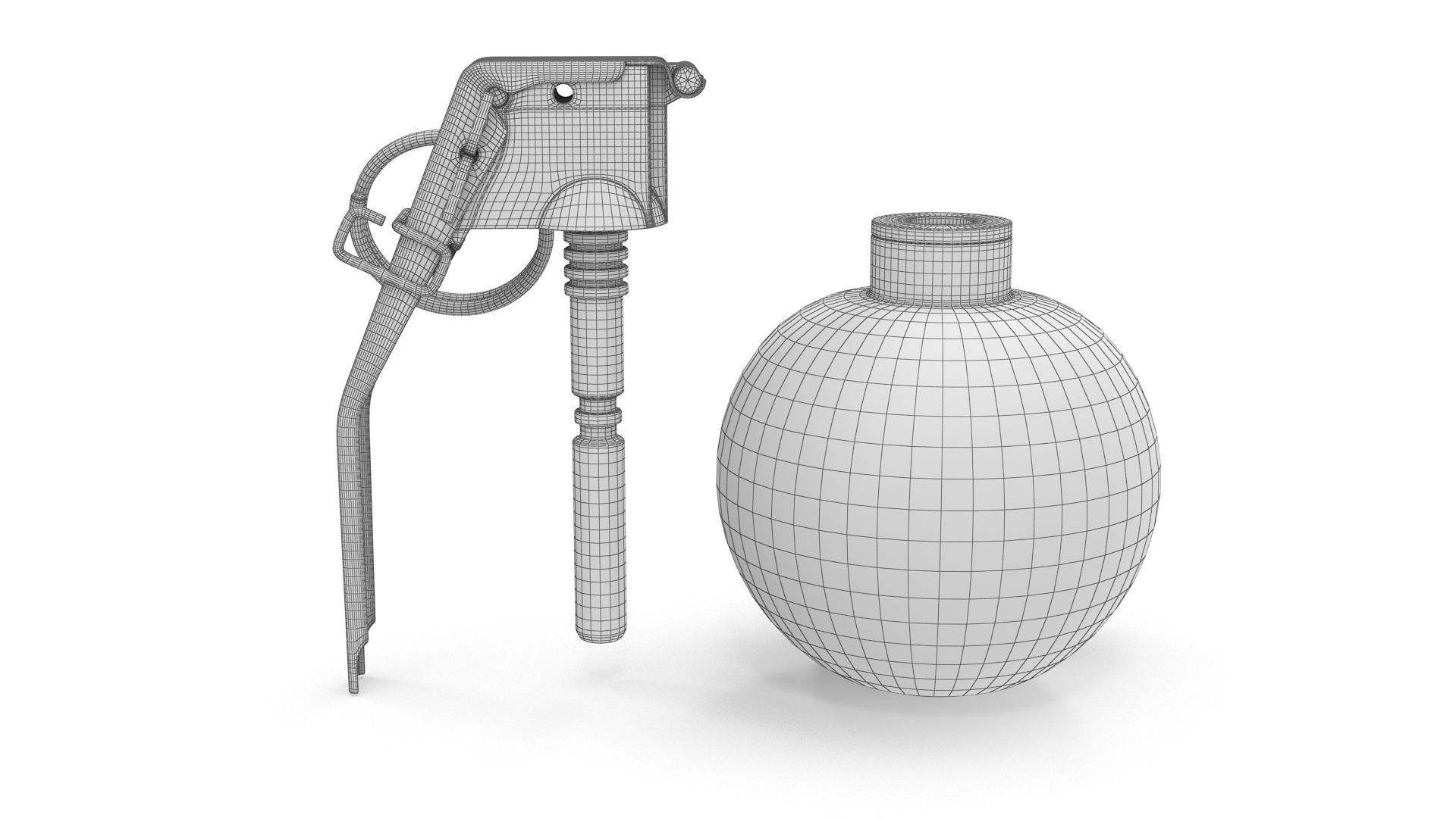 M67 Hand Grenade Low-poly 3D model_9