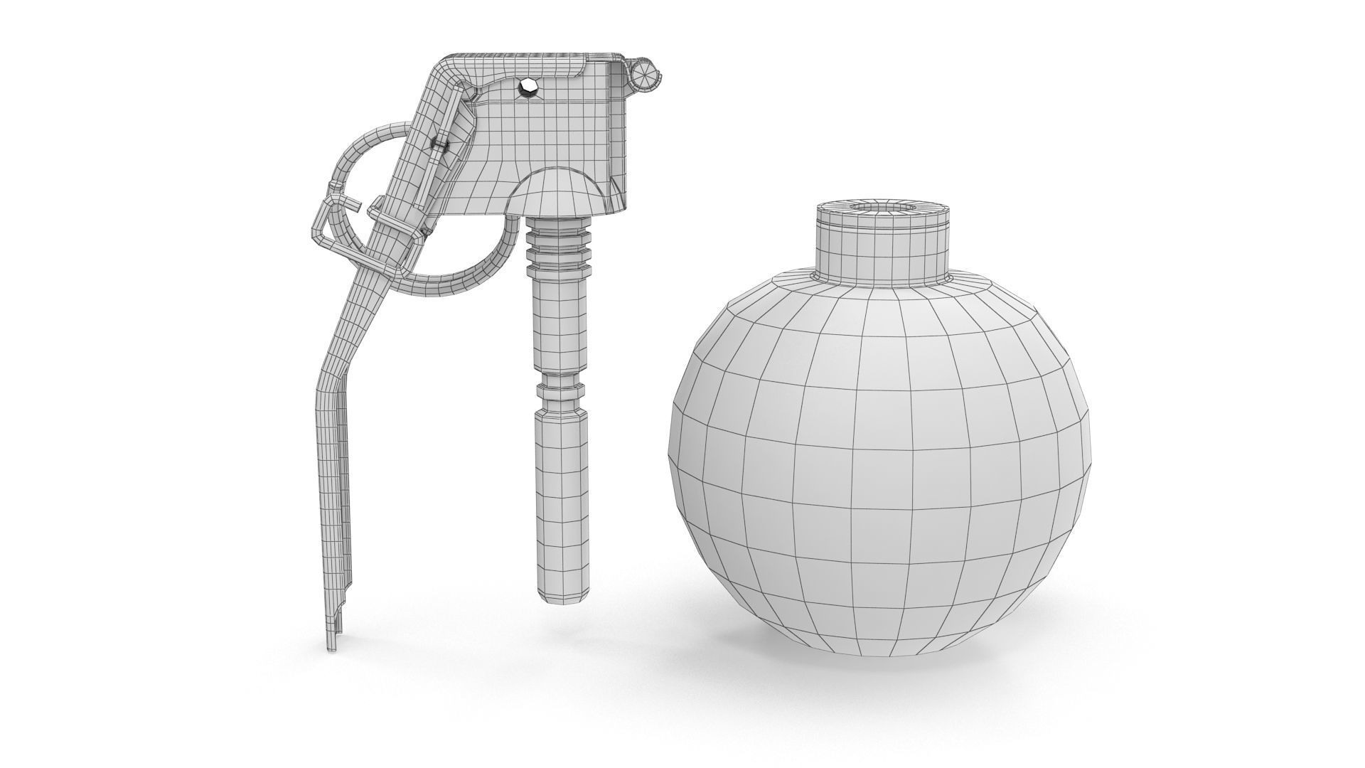 M67 Hand Grenade Low-poly 3D model_8