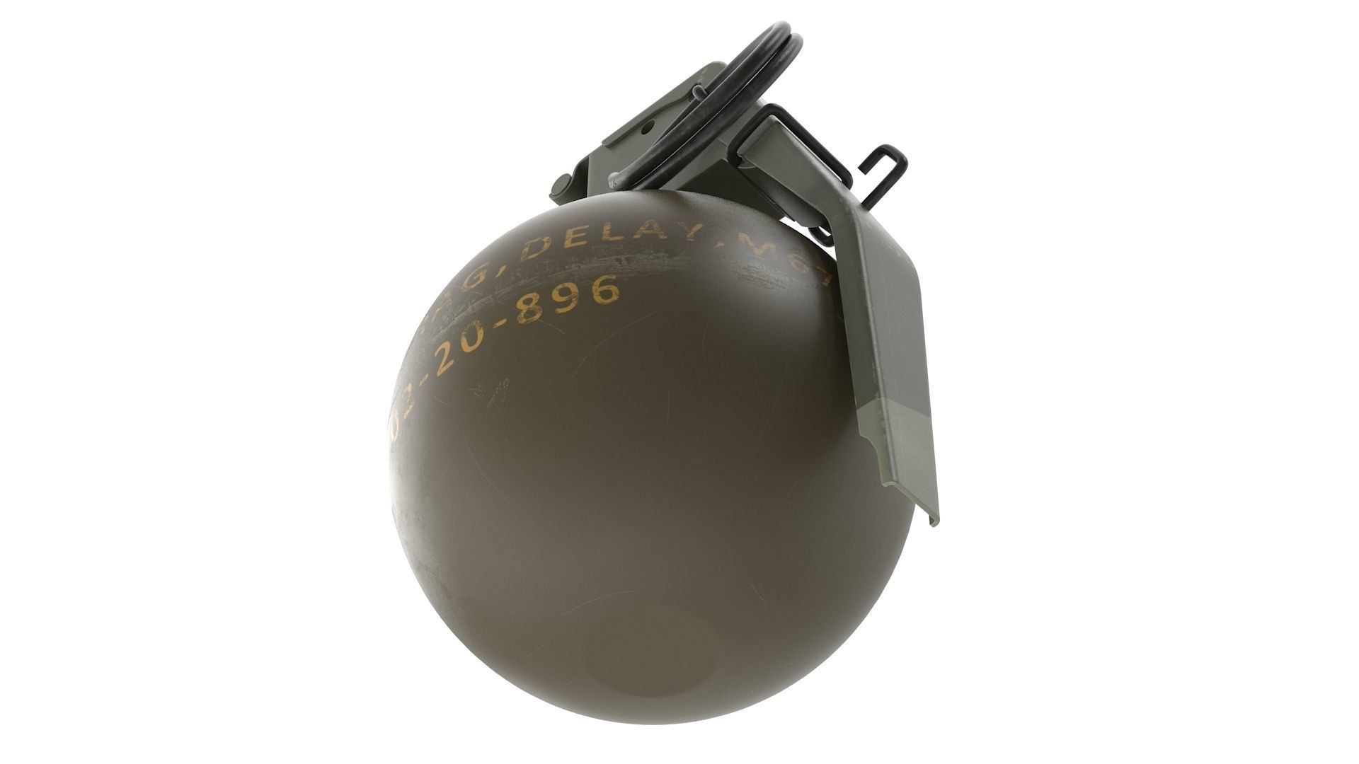 M67 Hand Grenade Low-poly 3D model_5