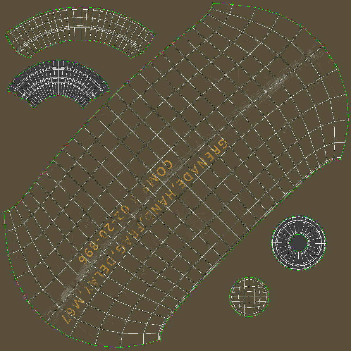 M67 Hand Grenade Low-poly 3D model_10